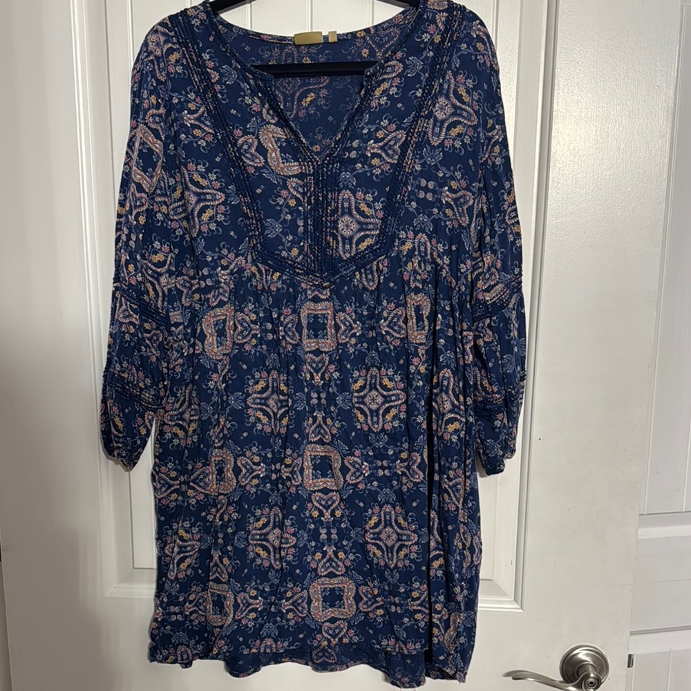 Bohemian Blue Patterned Tunic